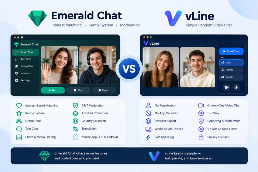 Emerald Chat vs vLine